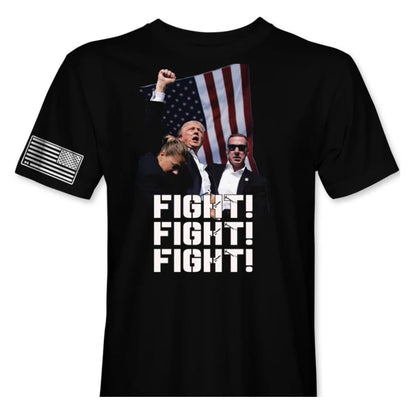 Donald Trump Fighting T-shirt for Men Women Summer Short Sleeve Tops Trump Assassinated Printed T Shirts Funny Top Tees